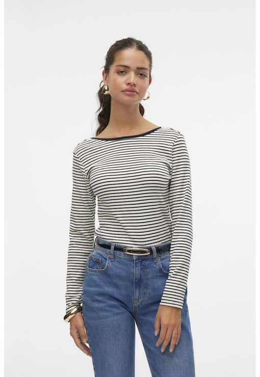 Bluza cu maneci lungi si model in dungi-FEMEI/IMBRACAMINTE/Bluze-IMBRACAMINTE/Bluze