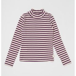 Bluza cu model in dungi si guler inalt-FETE/IMBRACAMINTE/Bluze-IMBRACAMINTE/Bluze