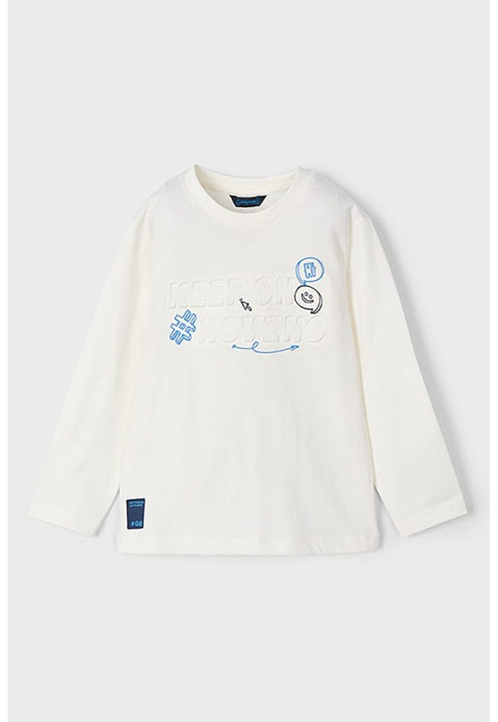 Bluza de bumbac cu text-BAIETI/IMBRACAMINTE/Bluze-IMBRACAMINTE/Bluze