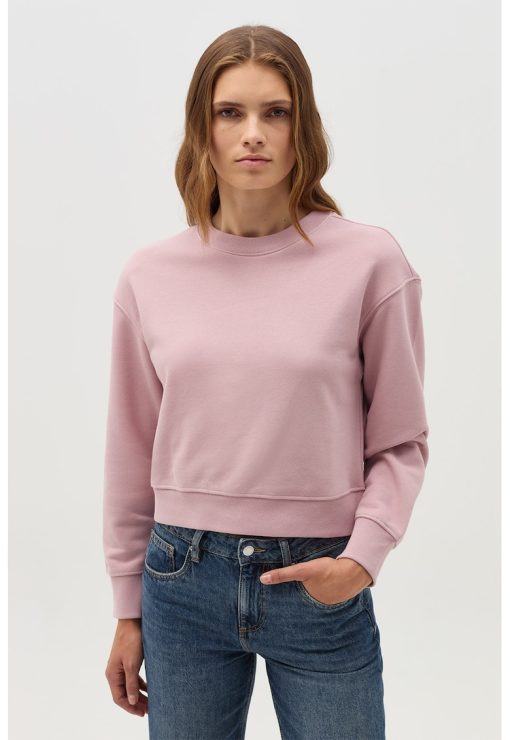 Bluza de trening cu decolteu la baza gatului si maneci cazute-FEMEI/IMBRACAMINTE/Hanorace-IMBRACAMINTE/Hanorace