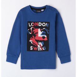 Bluza de trening cu imprimeu si decolteu la baza gatului-BAIETI/IMBRACAMINTE/Bluze-IMBRACAMINTE/Bluze