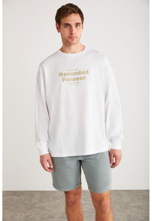 Bluza de trening cu imprimeu text-BARBATI/IMBRACAMINTE/Bluze-IMBRACAMINTE/Bluze