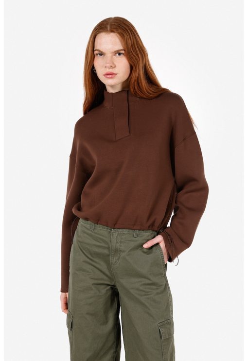 Bluza de trening cu maneci cazute-FEMEI/IMBRACAMINTE/Hanorace-IMBRACAMINTE/Hanorace