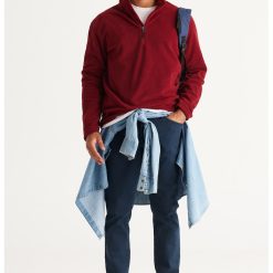 Bluza de trening de fleece cu fenta cu fermoar-BARBATI/IMBRACAMINTE/Hanorace-IMBRACAMINTE/Hanorace