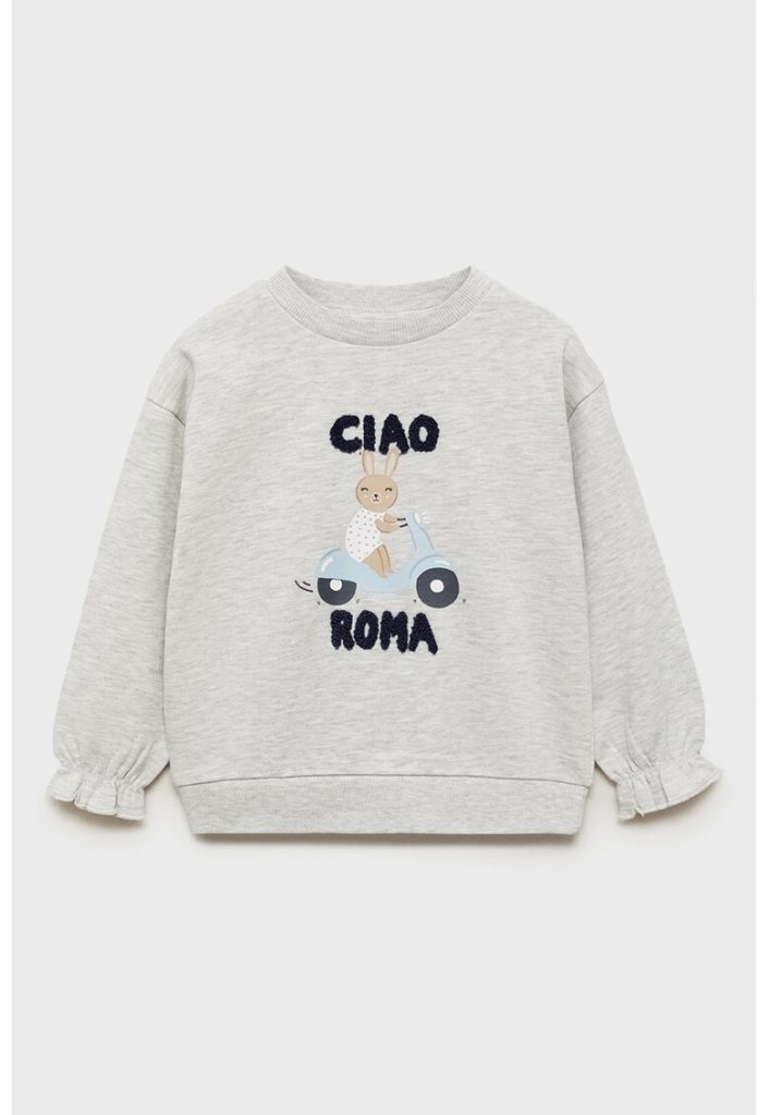 Bluza de trening din amestec de bumbac cu model grafic-FETE/IMBRACAMINTE/Bluze-IMBRACAMINTE/Bluze