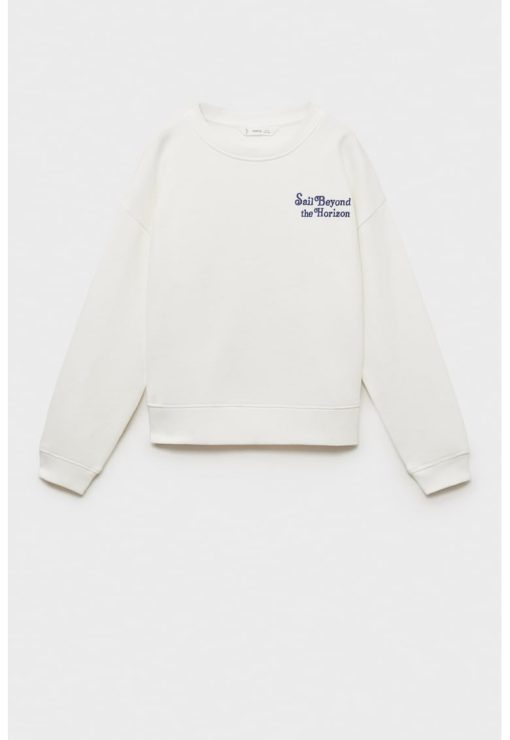 Bluza de trening din bumbac cu text-FETE/IMBRACAMINTE/Bluze-IMBRACAMINTE/Bluze