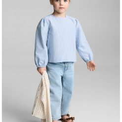 Bluza din bumbac cu model in dungi-FETE/IMBRACAMINTE/Bluze-IMBRACAMINTE/Bluze