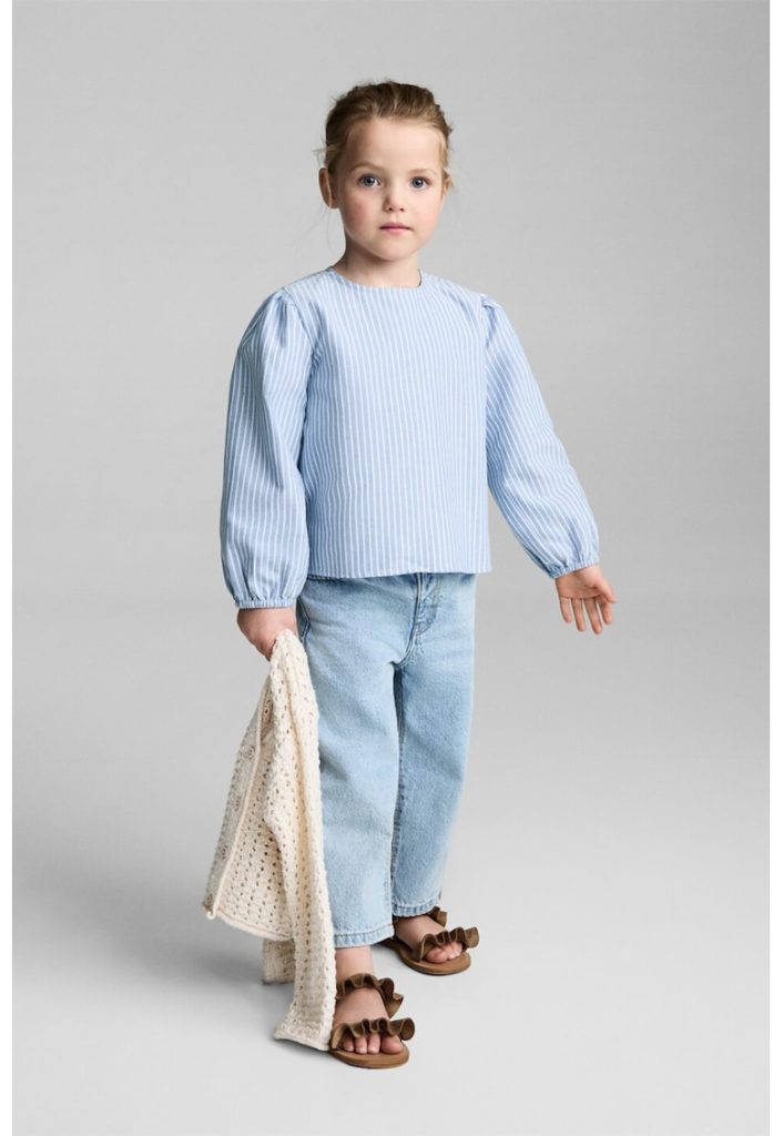Bluza din bumbac cu model in dungi-FETE/IMBRACAMINTE/Bluze-IMBRACAMINTE/Bluze
