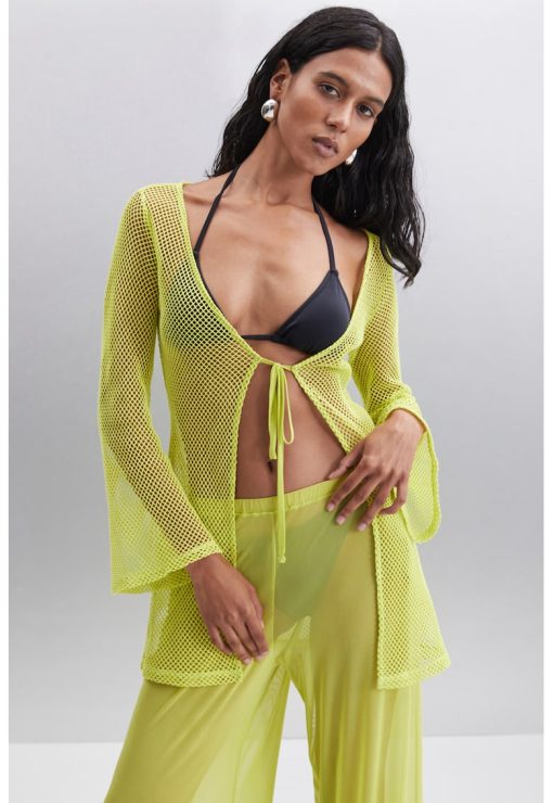 Bluza din plasa cu maneci lungi-FEMEI/IMBRACAMINTE/Bluze-IMBRACAMINTE/Bluze