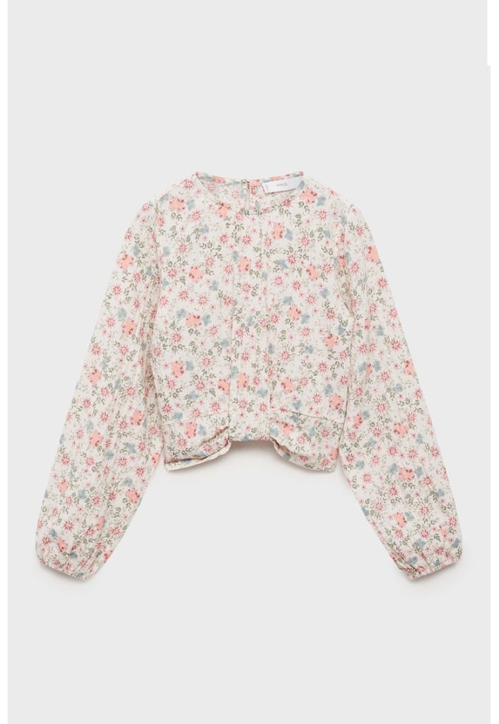Bluza lejera cu model floral-FETE/IMBRACAMINTE/Bluze-IMBRACAMINTE/Bluze