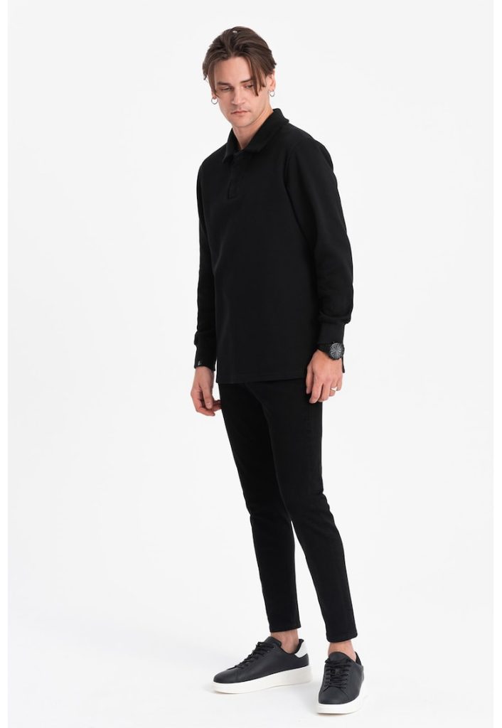 Bluza polo din amestec de bumbac-BARBATI/IMBRACAMINTE/Bluze-IMBRACAMINTE/Bluze