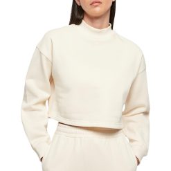 Bluza sport crop cu maneci cazute-FEMEI/IMBRACAMINTE/Hanorace-IMBRACAMINTE/Hanorace