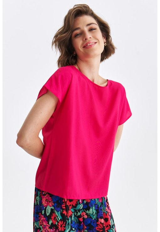 Bluza uni cu decolteu la baza gatului-FEMEI/IMBRACAMINTE/Bluze-IMBRACAMINTE/Bluze