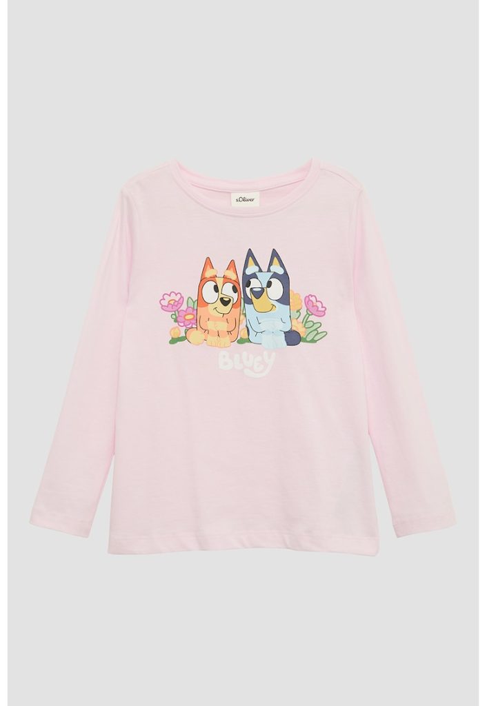 Bluza uni de bumbac cu imprimeu-FETE/IMBRACAMINTE/Bluze-IMBRACAMINTE/Bluze