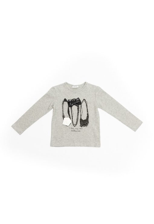 Bluzita fetite -  Ballerinas - din bumbac - 51810-2 - Gri --FETE/IMBRACAMINTE/Bluze-IMBRACAMINTE/Bluze