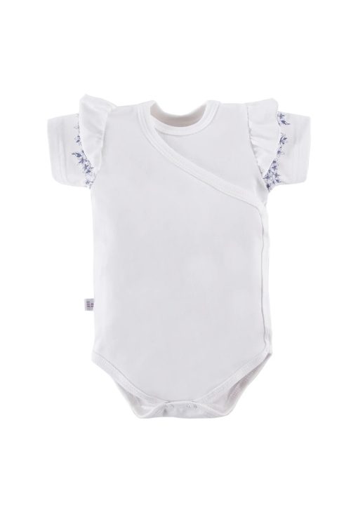 Body cu maneca scurta si volan floral -  - Botanic - Alb - pentru fetite-FETE/IMBRACAMINTE/Tricouri si maiouri-IMBRACAMINTE/Tricouri si maiouri