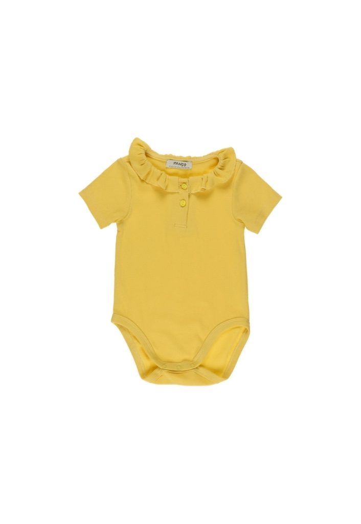 Body cu maneca scurta si volan la guler -  - Cude Friend - Galben - pentru fetite-FETE/IMBRACAMINTE/Seturi de imbracaminte-IMBRACAMINTE/Seturi de imbracaminte