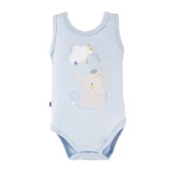 Body fara maneci cu model elefant -  - Mellow - Bleu - pentru baietei - Bleu-BAIETI/IMBRACAMINTE/Tricouri si maiouri-IMBRACAMINTE/Tricouri si maiouri
