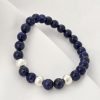 Bratara Intelepciune - Pietre Lapis Lazuli de 8 mm - Bilute din Argint 925 - Snur elastic-Personalizate >> Tip Bijuterie >> Bratari pietre semipretioase >> Noutati