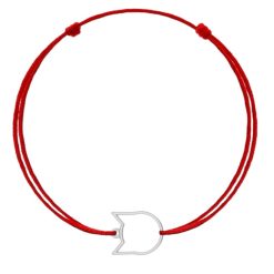 Bratara cu pandantiv Pisica din Argint 925 - snur rosu reglabil-FEMEI/GENTI SI ACCESORII/Bijuterii-GENTI SI ACCESORII/Bijuterii