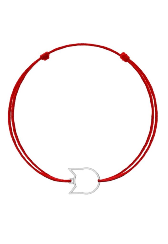 Bratara cu pandantiv Pisica din Argint 925 - snur rosu reglabil-FEMEI/GENTI SI ACCESORII/Bijuterii-GENTI SI ACCESORII/Bijuterii