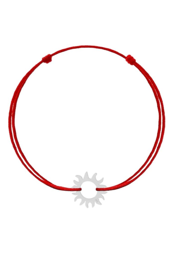 Bratara cu pandantiv Soare din Argint 925 - snur rosu reglabil-FEMEI/GENTI SI ACCESORII/Bijuterii-GENTI SI ACCESORII/Bijuterii