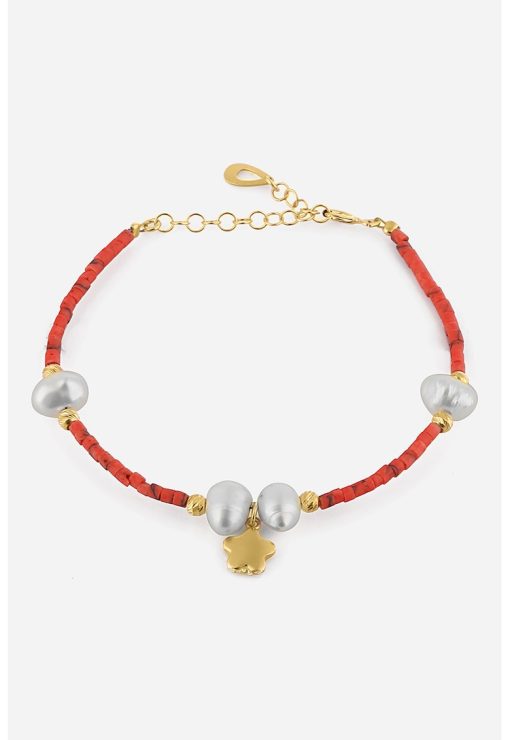 Bratara de argint cu coral-FEMEI/GENTI SI ACCESORII/Bijuterii-GENTI SI ACCESORII/Bijuterii