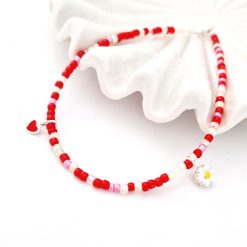 Bratara de picior – 2 Charmuri colorate din Argint 925 - Model cu bilute rosii-Argint >> Bratari de Picior Argint >> Noutati