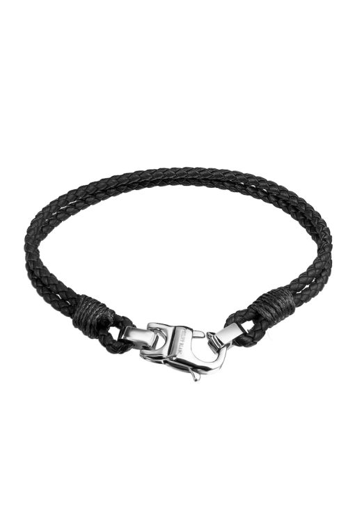 Bratara impletita din piele cu sirag dublu-FEMEI/GENTI SI ACCESORII/Bijuterii-GENTI SI ACCESORII/Bijuterii