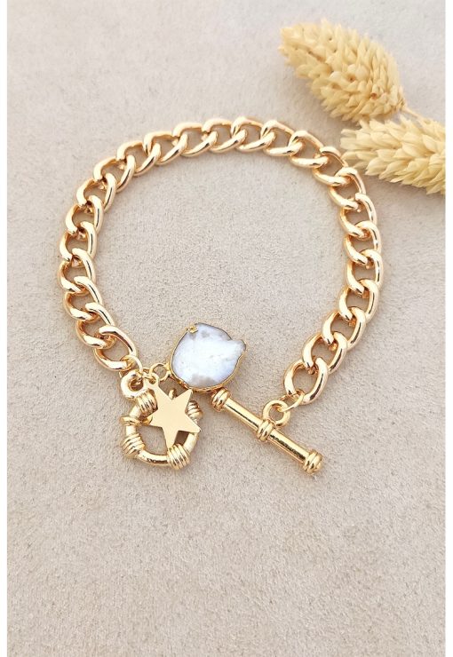 Bratara-lant de alama cu element stea-FEMEI/GENTI SI ACCESORII/Bijuterii-GENTI SI ACCESORII/Bijuterii