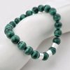 Bratara pietre semipretioase Malachite de 8 mm - trei cilindrii din Argint 925 - Snur elastic-Personalizate >> Tip Bijuterie >> Bratari pietre semipretioase >> Noutati