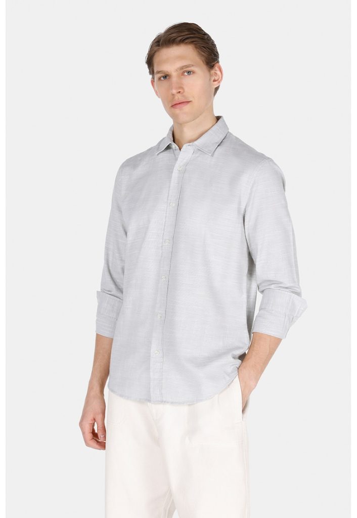 Camasa din bumbac cu model uni-BARBATI/IMBRACAMINTE/Camasi-IMBRACAMINTE/Camasi
