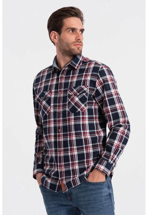 Camasa din flanel in carouri-BARBATI/IMBRACAMINTE/Camasi-IMBRACAMINTE/Camasi