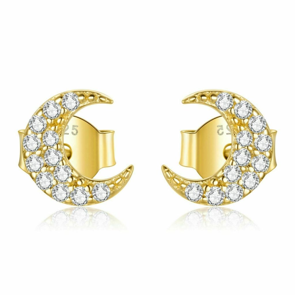 Cercei din argint Golden Little Moon-Cercei >> Cercei din argint