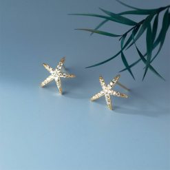 Cercei din argint Golden Sea Star-Cercei >> Cercei din argint