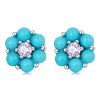 Cercei din argint Mini Turquoise Flower-Cercei >> Cercei din argint