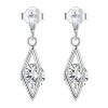 Cercei din argint Rhombed Entrapped Crystals-Cercei >> Cercei din argint