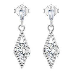 Cercei din argint Rhombed Entrapped Crystals-Cercei >> Cercei din argint