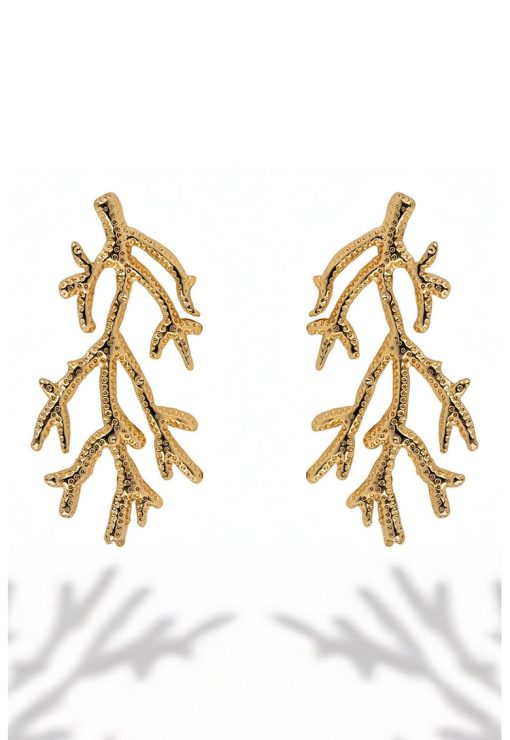 Cercei drop placati cu aur de 18K-FEMEI/GENTI SI ACCESORII/Bijuterii-GENTI SI ACCESORII/Bijuterii