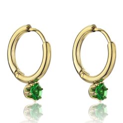 Cercei placati cu aur de 18K decorati cu zirconia-FEMEI/GENTI SI ACCESORII/Bijuterii-GENTI SI ACCESORII/Bijuterii