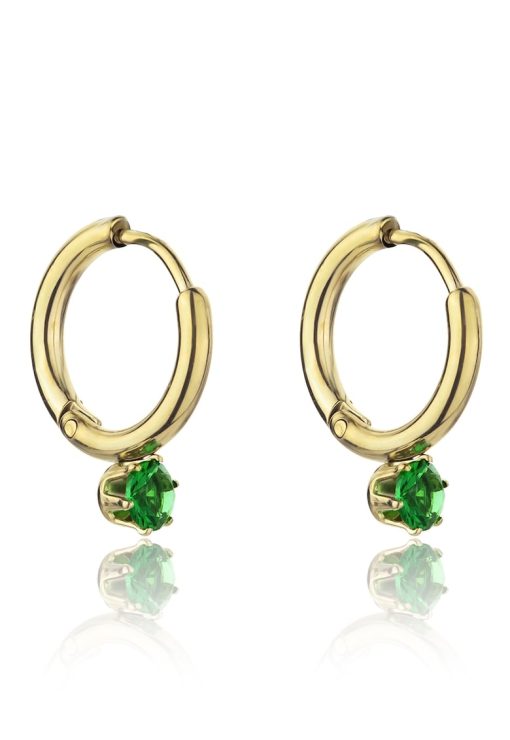 Cercei placati cu aur de 18K decorati cu zirconia-FEMEI/GENTI SI ACCESORII/Bijuterii-GENTI SI ACCESORII/Bijuterii