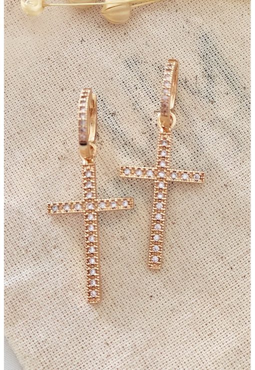 Cercei rotunzi cu pandantive cruce-FEMEI/GENTI SI ACCESORII/Bijuterii-GENTI SI ACCESORII/Bijuterii
