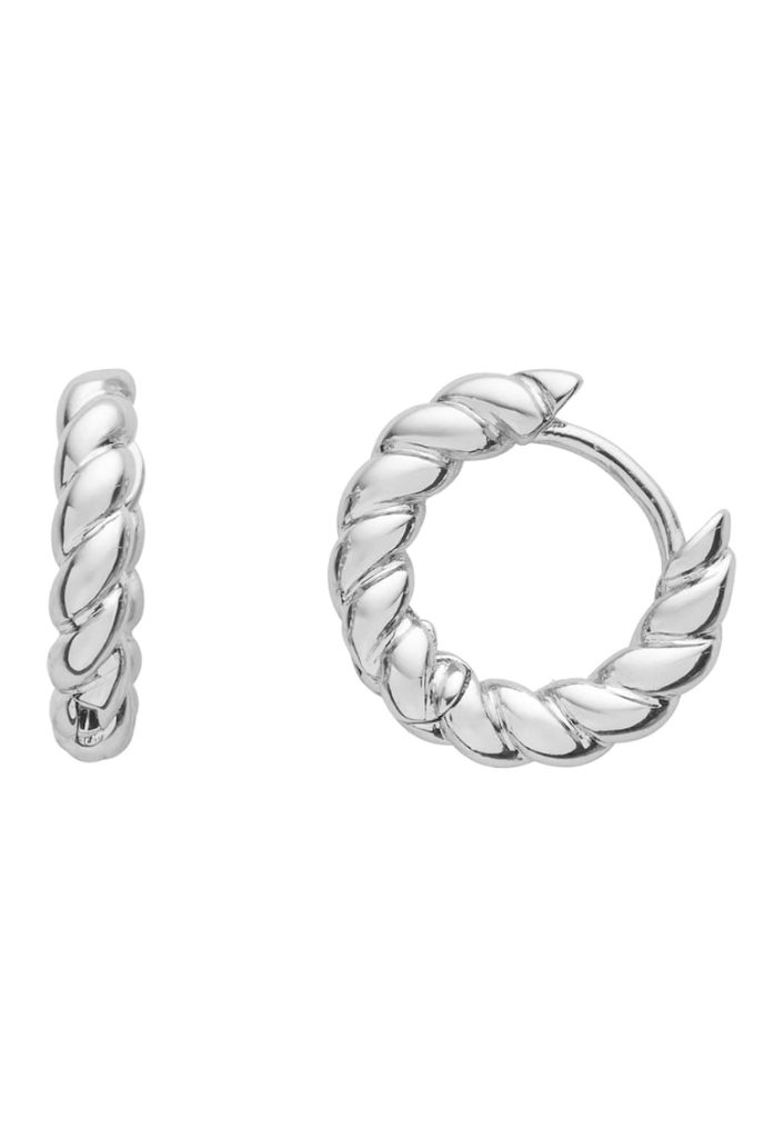 Cercei rotunzi discreti cu model impletit-FEMEI/GENTI SI ACCESORII/Bijuterii-GENTI SI ACCESORII/Bijuterii