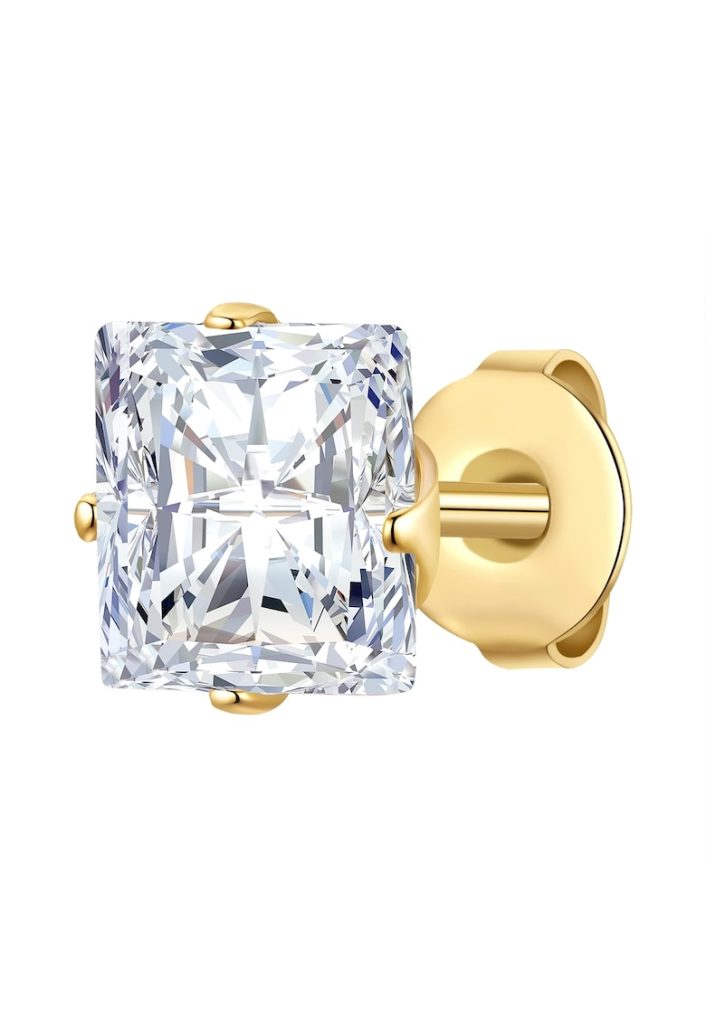 Cercel placat cu aur de 14K si decorat cu zircona-BARBATI/GENTI SI ACCESORII/Bijuterii-GENTI SI ACCESORII/Bijuterii