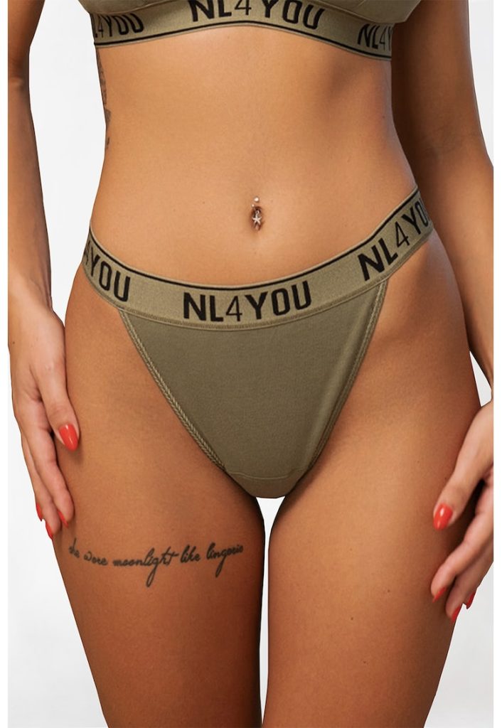 Chiloti tanga din amestec de bumbac cu logo in talie-FEMEI/IMBRACAMINTE/Lenjerie intima-IMBRACAMINTE/Lenjerie intima