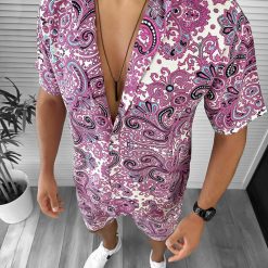 Compleu de vara camasa imprimeu  + pantaloni 12743  76-Recent adaugate