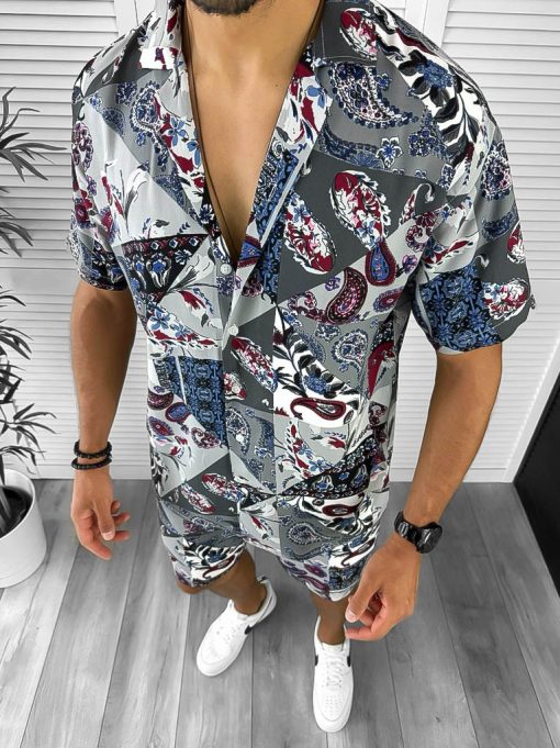 Compleu de vara camasa imprimeu + pantaloni 12832 79-3-Recent adaugate