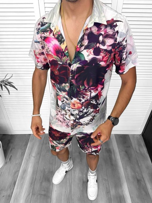 Compleu de vara camasa imprimeu + pantaloni 13274-Recent adaugate