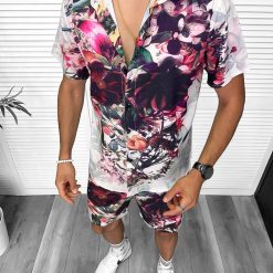 Compleu de vara camasa imprimeu + pantaloni 13274 O2-1.1-Recent adaugate