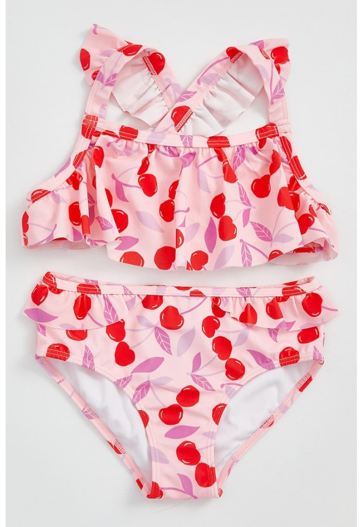 Costum de baie in doua piese cu model cu fructe-FETE/IMBRACAMINTE/Costume de baie-IMBRACAMINTE/Costume de baie